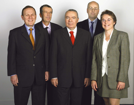The five commissioners - Michel BOURGUIGNON - Fran&ccedil;ois BARTH&Eacute;LEMY - Andr&eacute;-Claude LACOSTE - Marc SANSON - Marie-Pierre COMETS