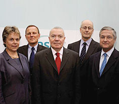Marie-Pierre COMETS, Michel BOURGUIGNON, Andr�-Claude LACOSTE, Marc SANSON and Jean-R�mi GOUZE, ASN's Commission members