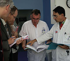 Inspection of the radiotherapy department in the Henri Mondor University Hospital in Cr&eacute;teil on 6 August 2008